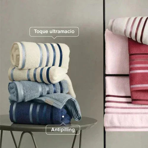 KIT 10 Peças Toalha Banho Gigante Fio Penteado Lumina