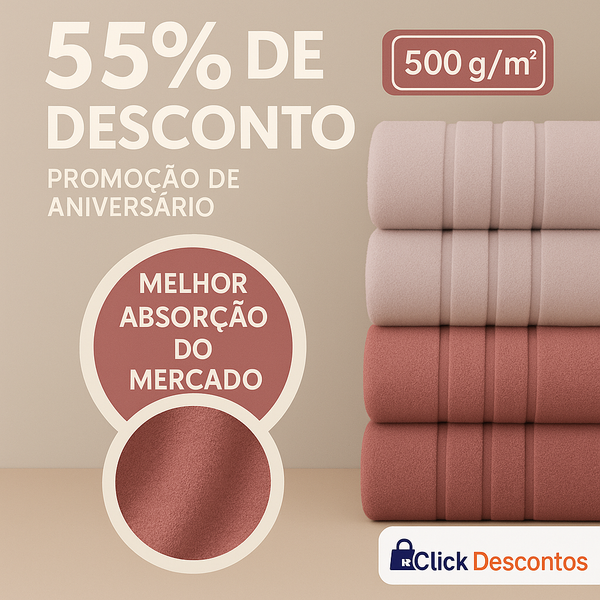 10 Toalhas de Banho Gigantes Fio Penteado Lumina KIT