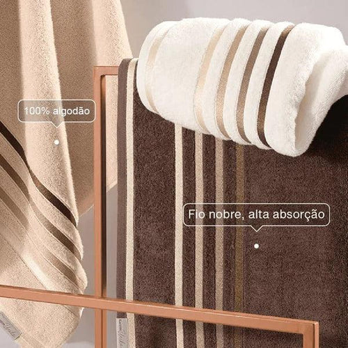 KIT 10 Peças Toalha Banho Gigante Fio Penteado Lumina
